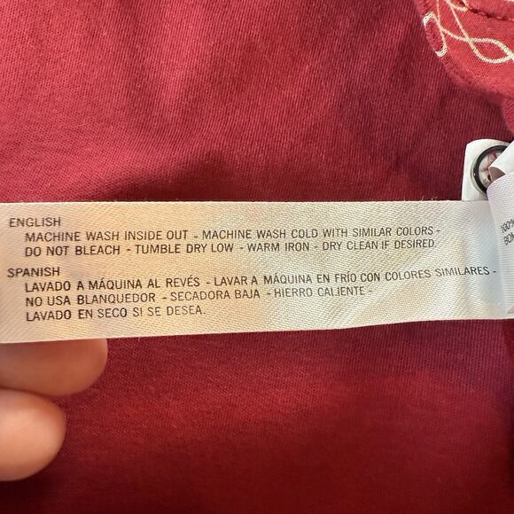 Denim And Flower Ricky Singh Red Patterned Polo 100% Cotton L - Picture 13 of 13